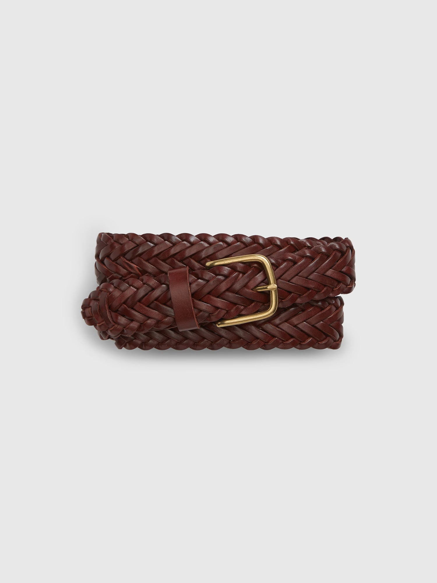 Braided leather belt