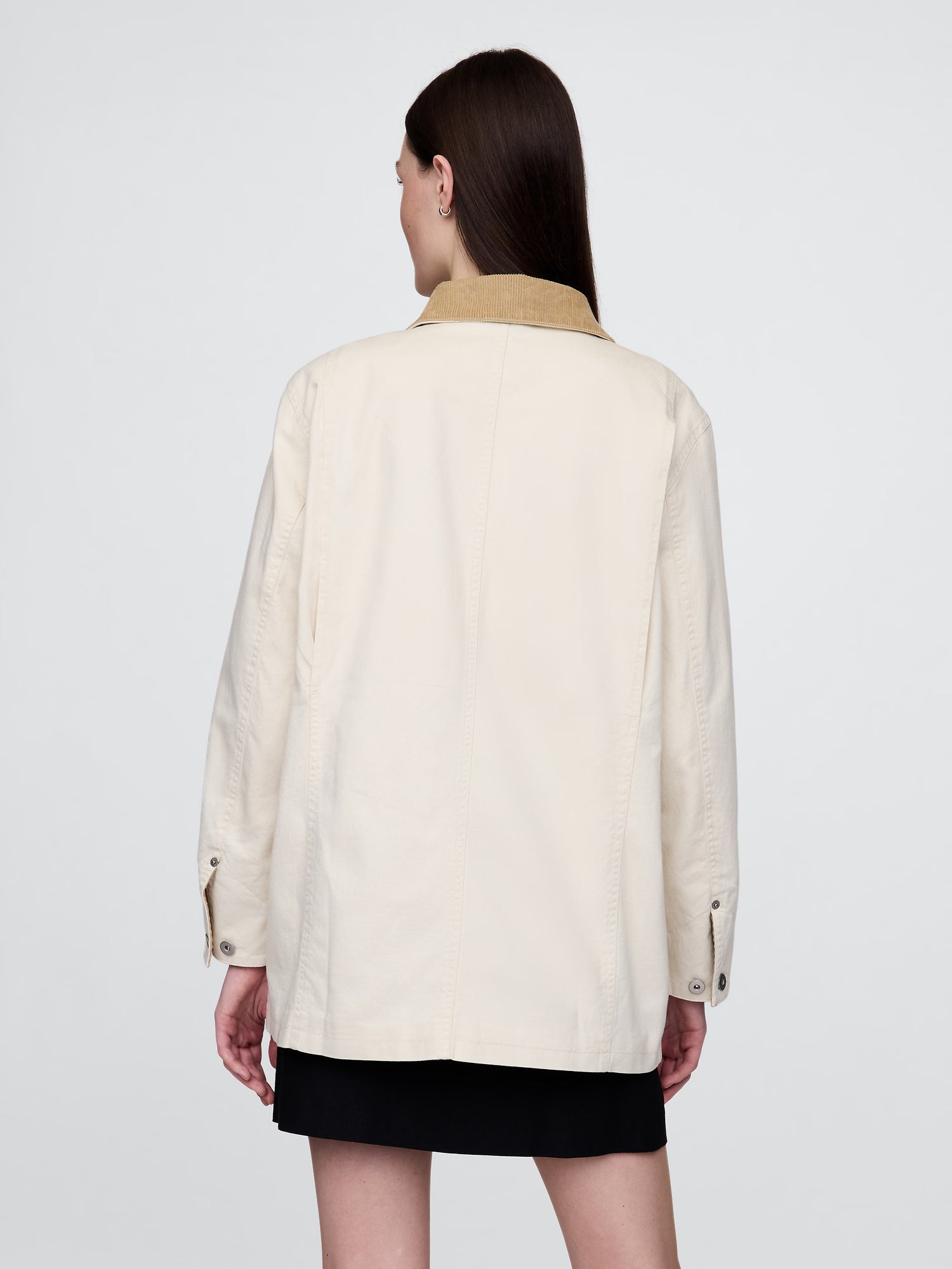 Corduroy-collar barn jacket