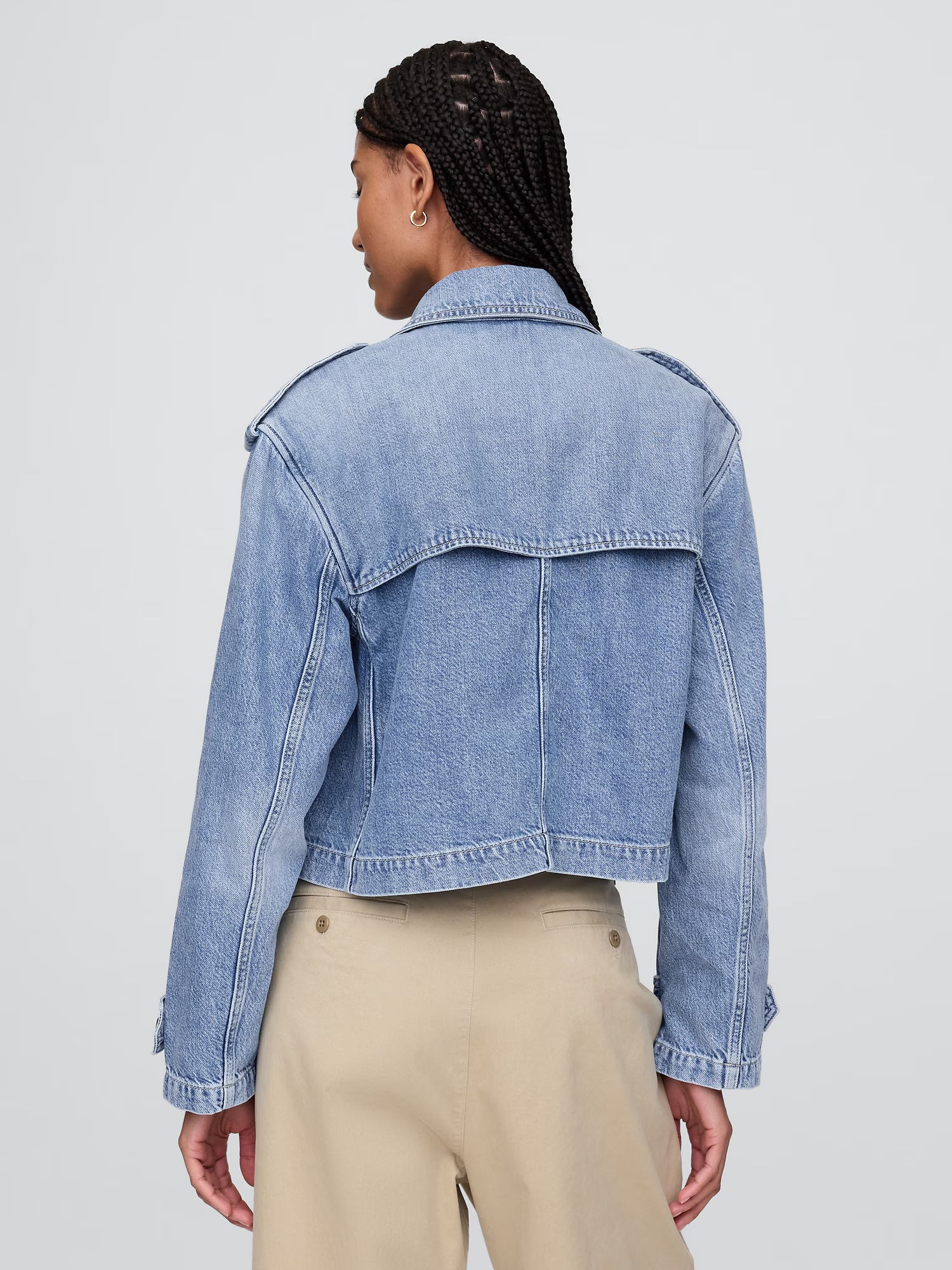 Cropped ultra soft denim jacket