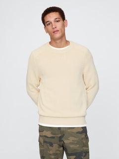 Denim merino wool pullover
