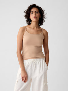 Denim slim fit tank top