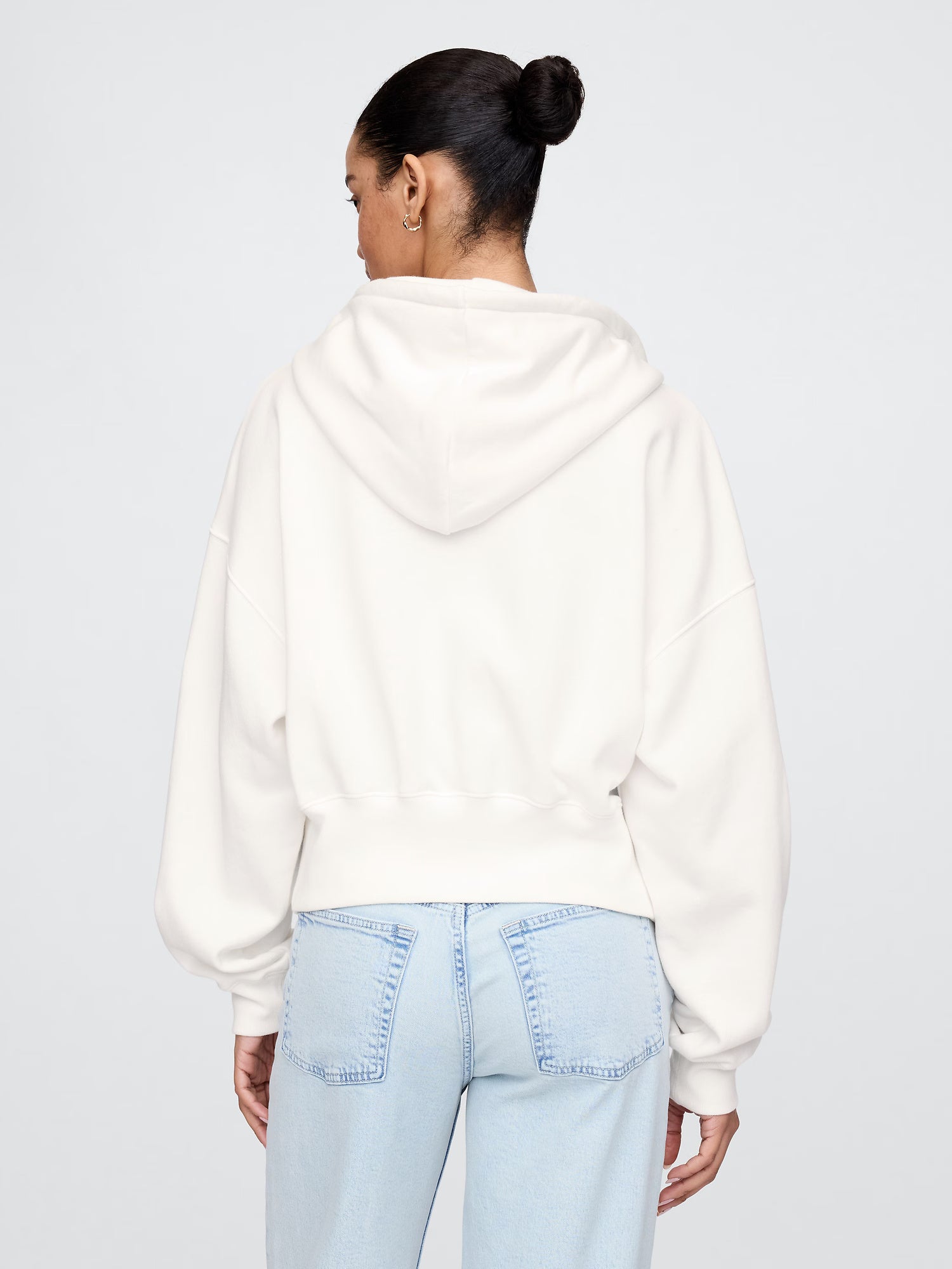 Full-zip wedge hoodie