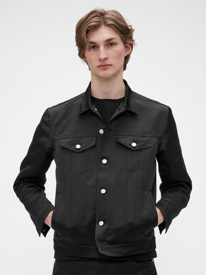Black denim jacket