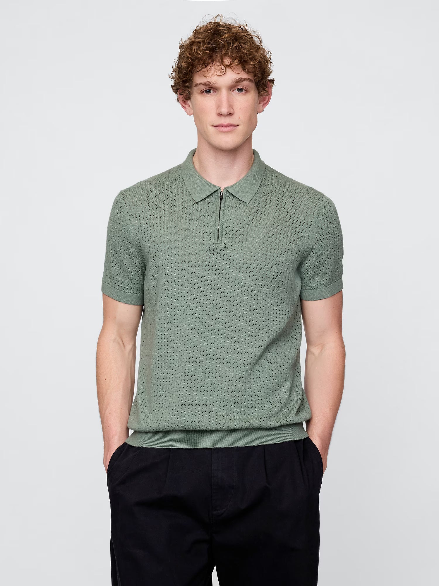 Textured Knit Polo