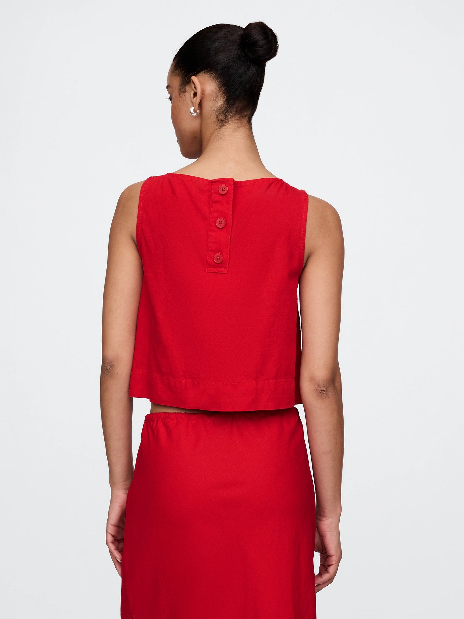 Linen asymmetrical top