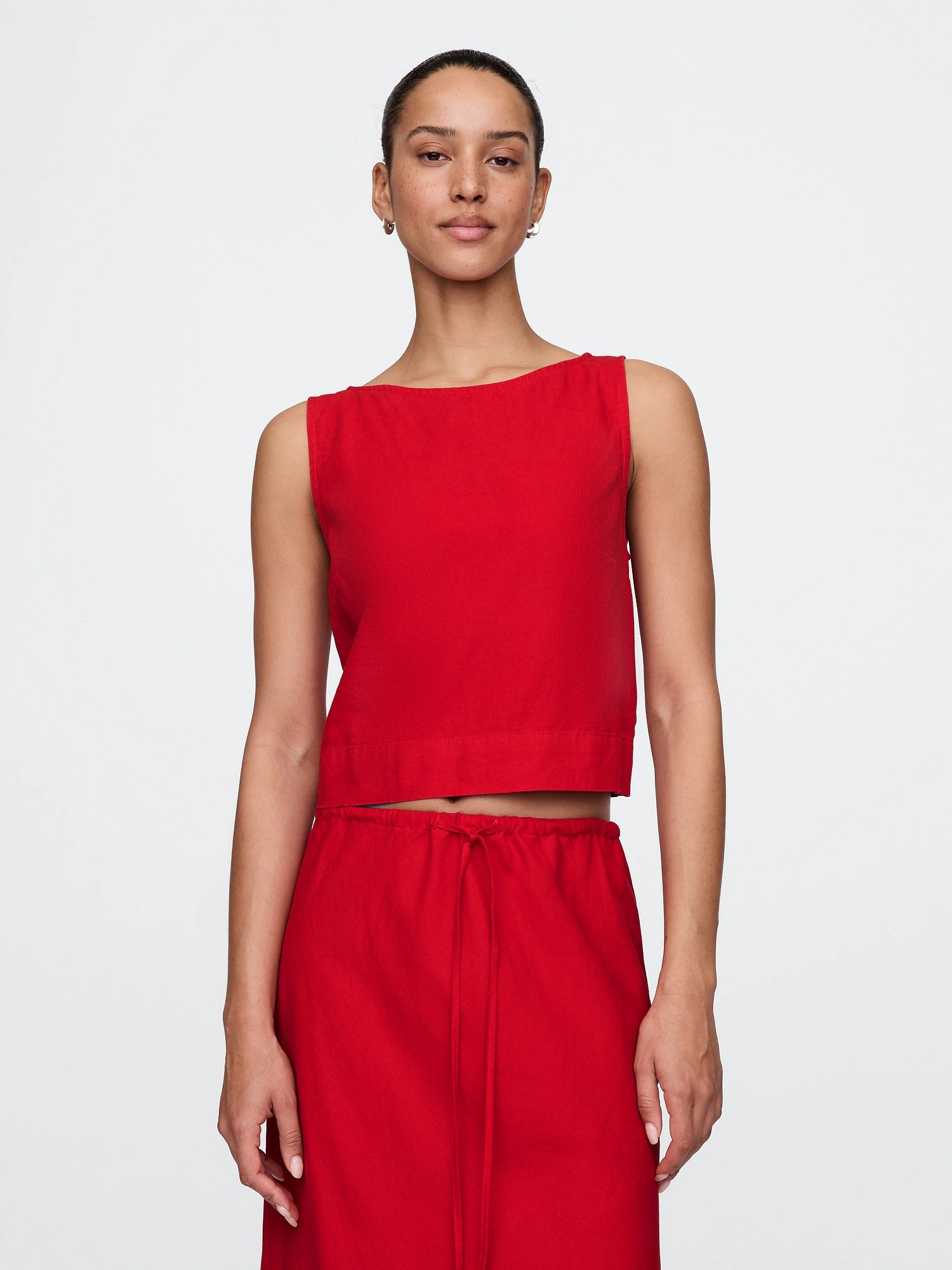 Linen asymmetrical top