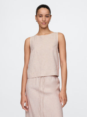 Linen asymmetrical top