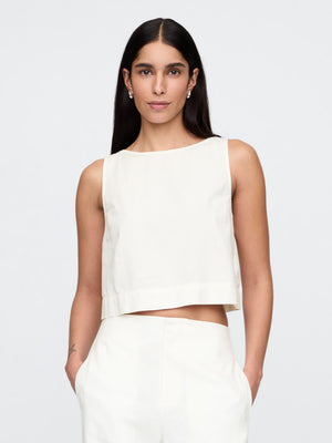 Linen asymmetrical top