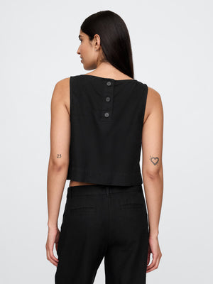 Linen asymmetrical top