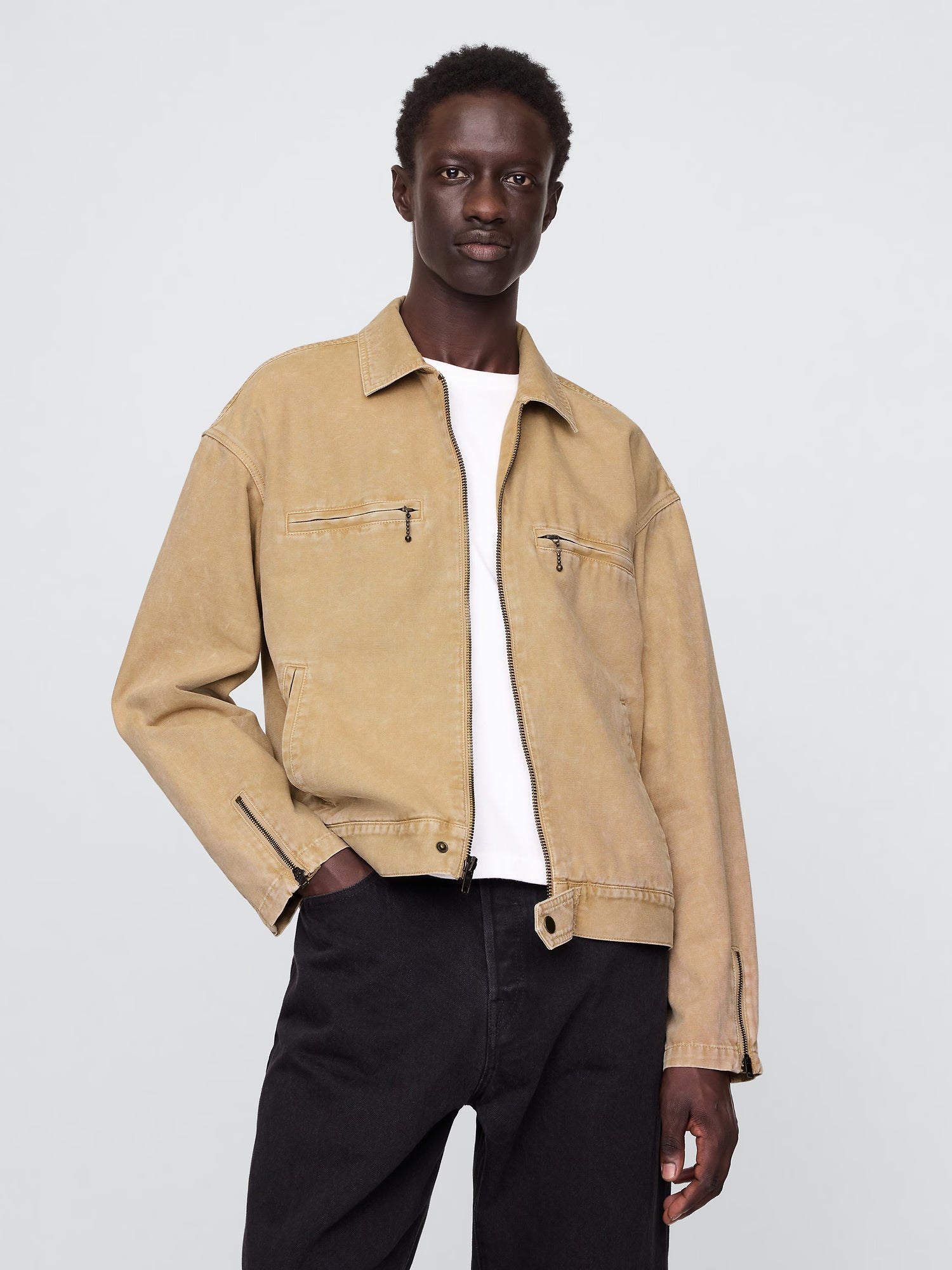 Minimalist mojave suede moto jacket