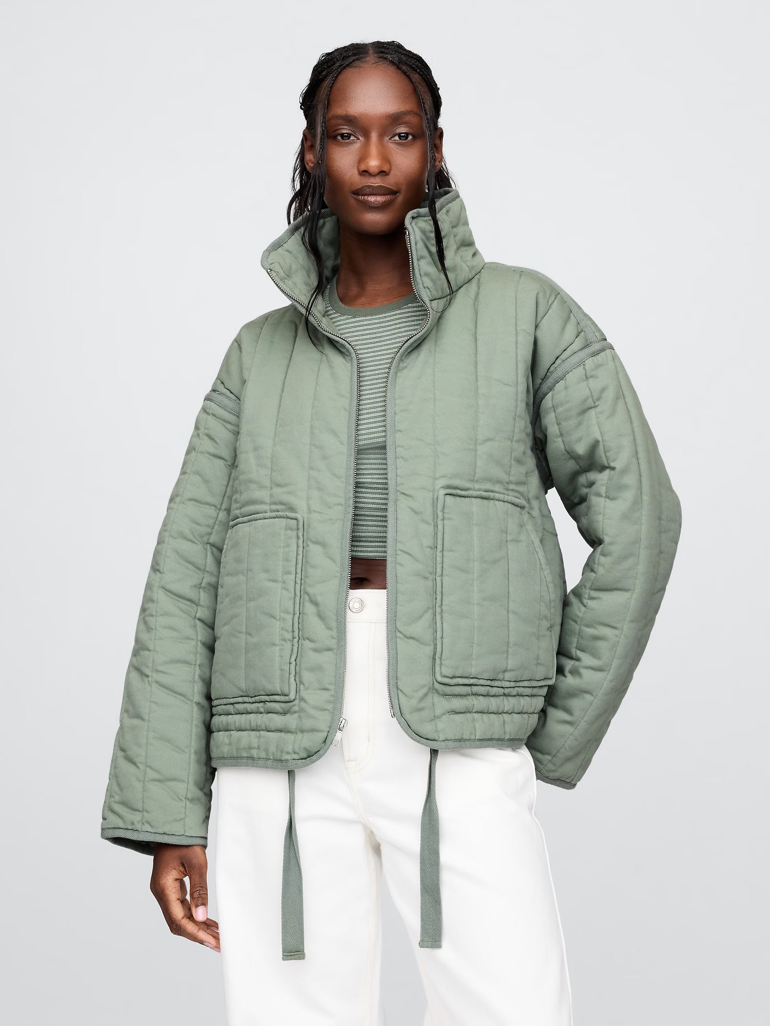 Oversized quilted liner jacket