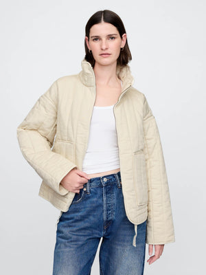 Oversized quilted liner jacket