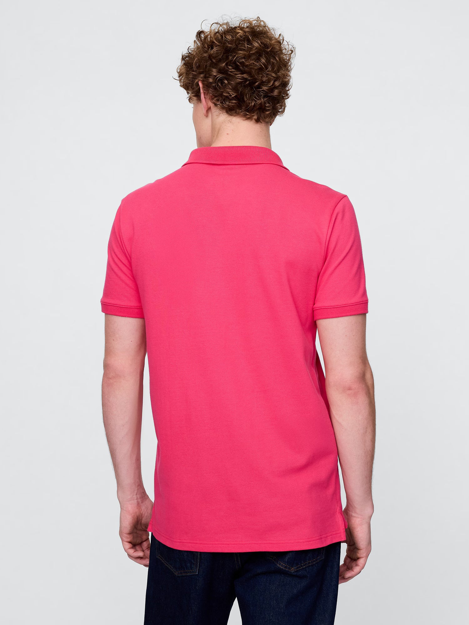 Pink short sleeve polo shirt