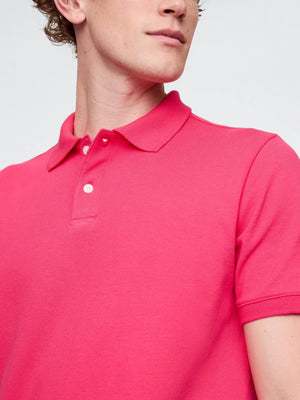 Pink short sleeve polo shirt