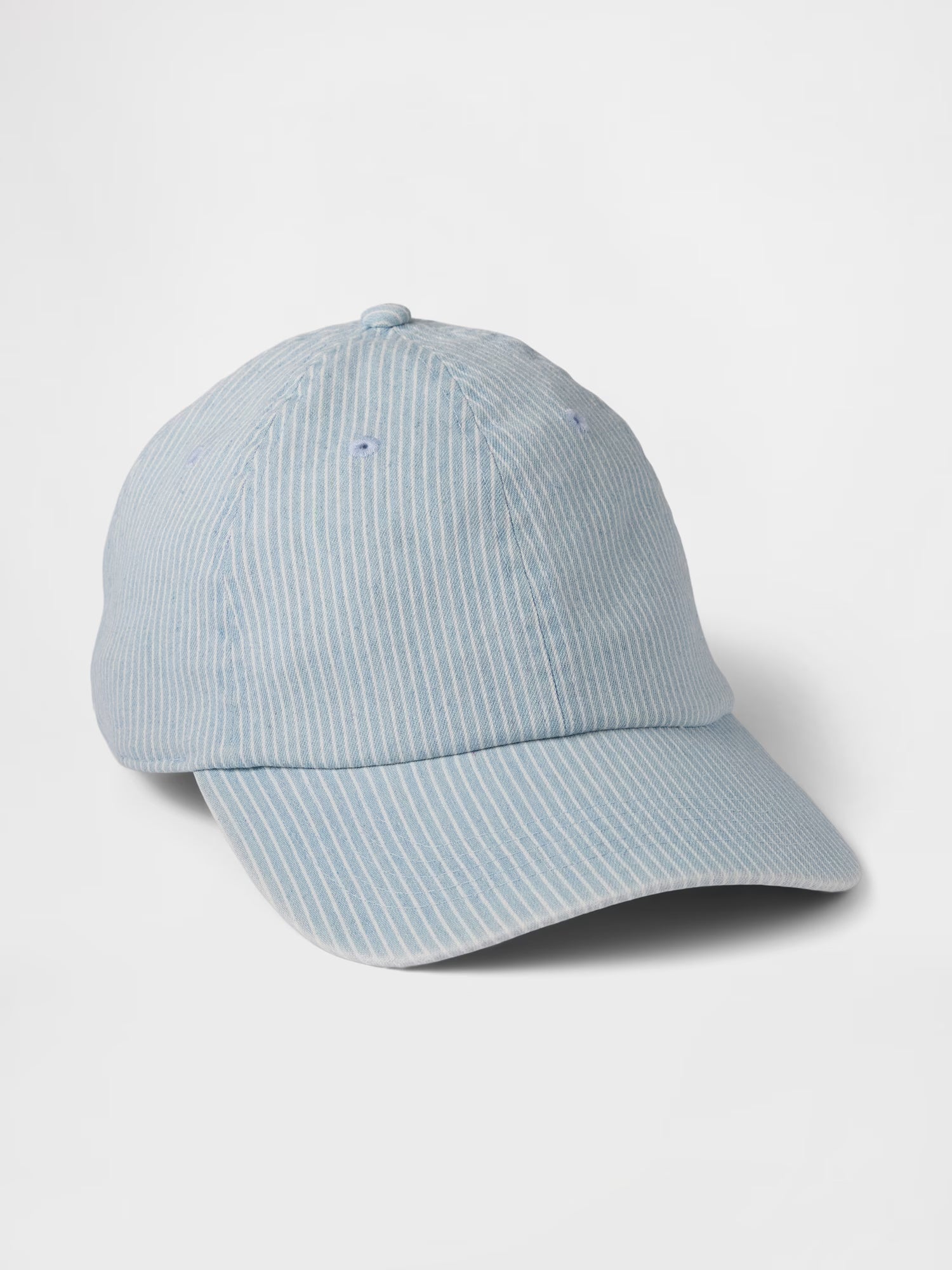 Pinstripe denim baseball hat