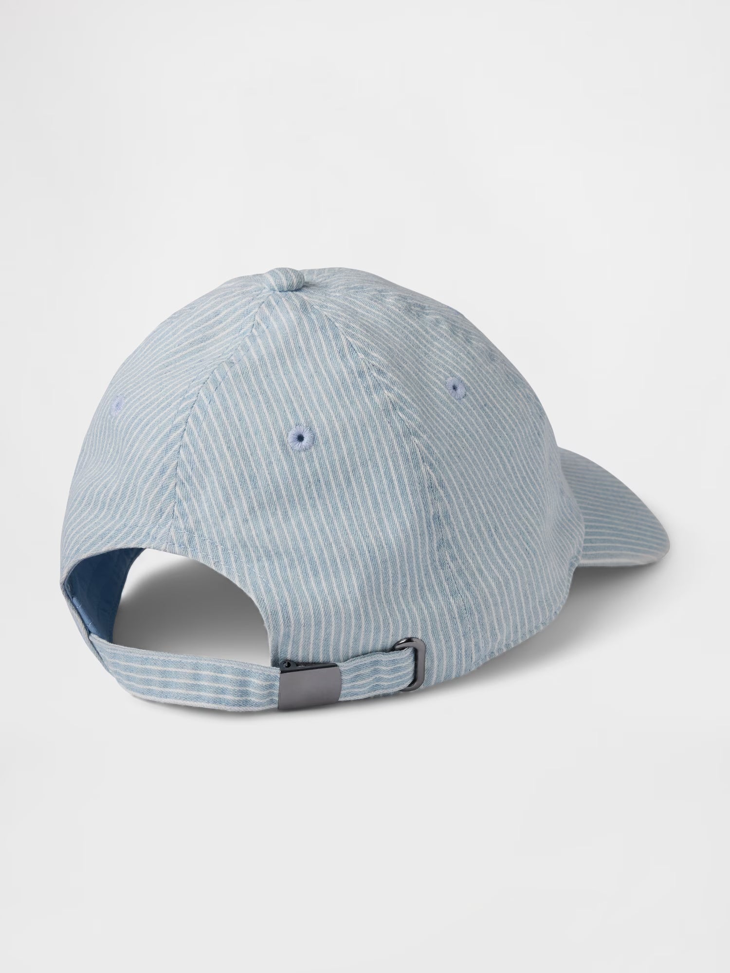 Pinstripe denim baseball hat