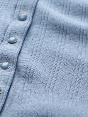 Cropped pointelle cardigan