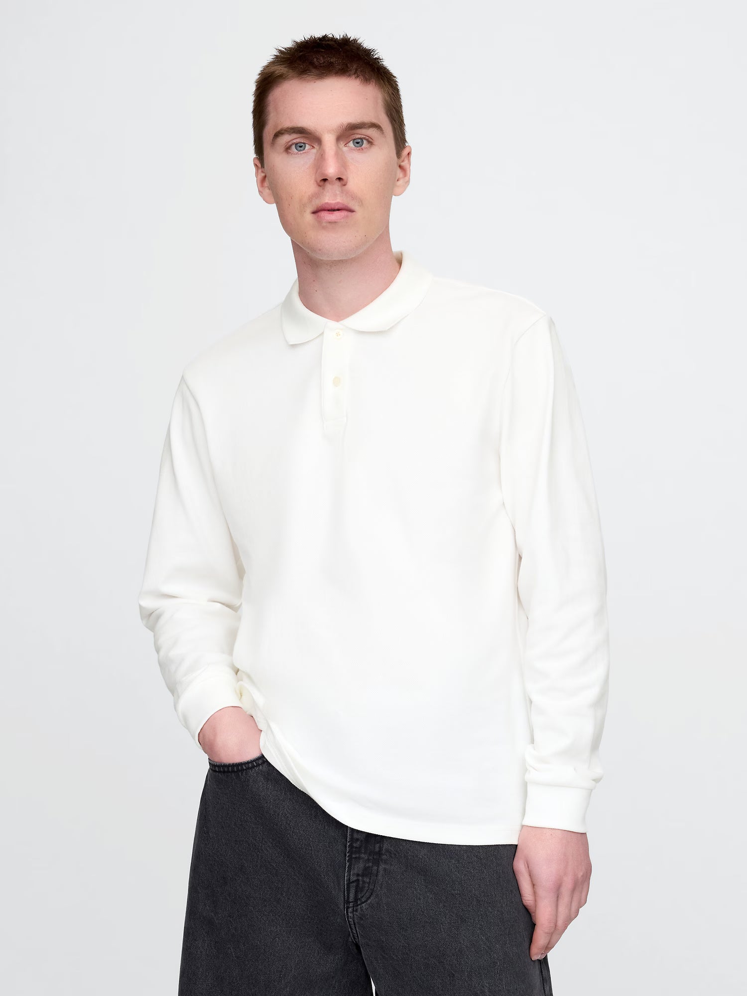 Long-sleeve polo shirt