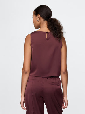 Short silk tank top
