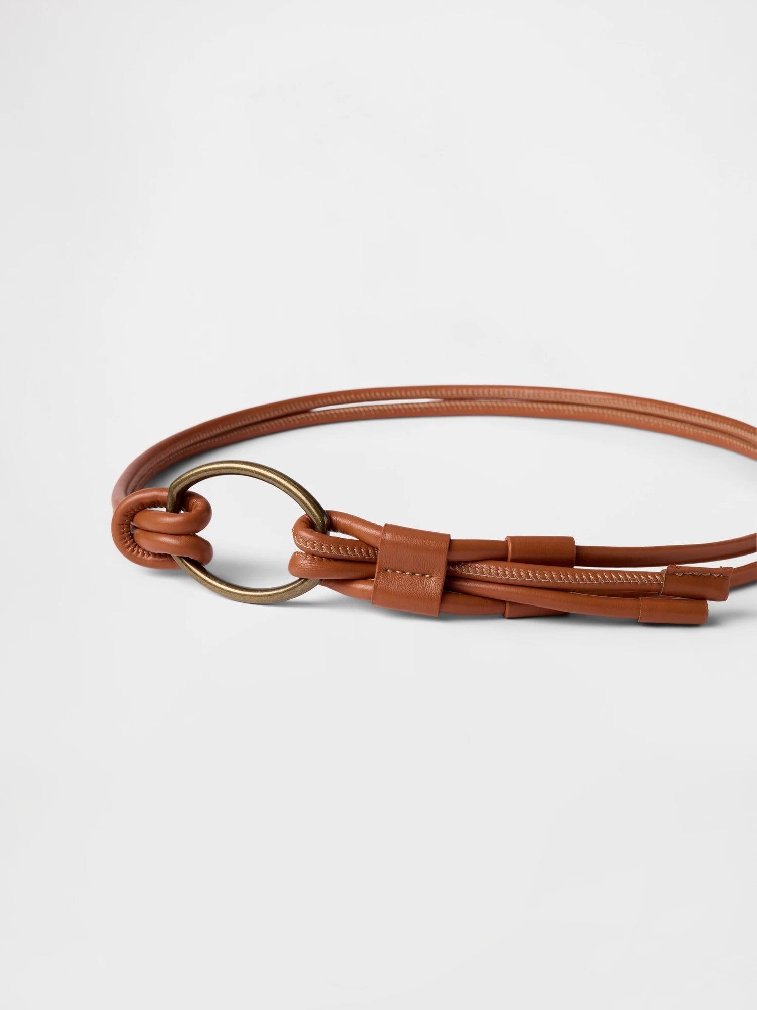 Vegan leather tie belt
