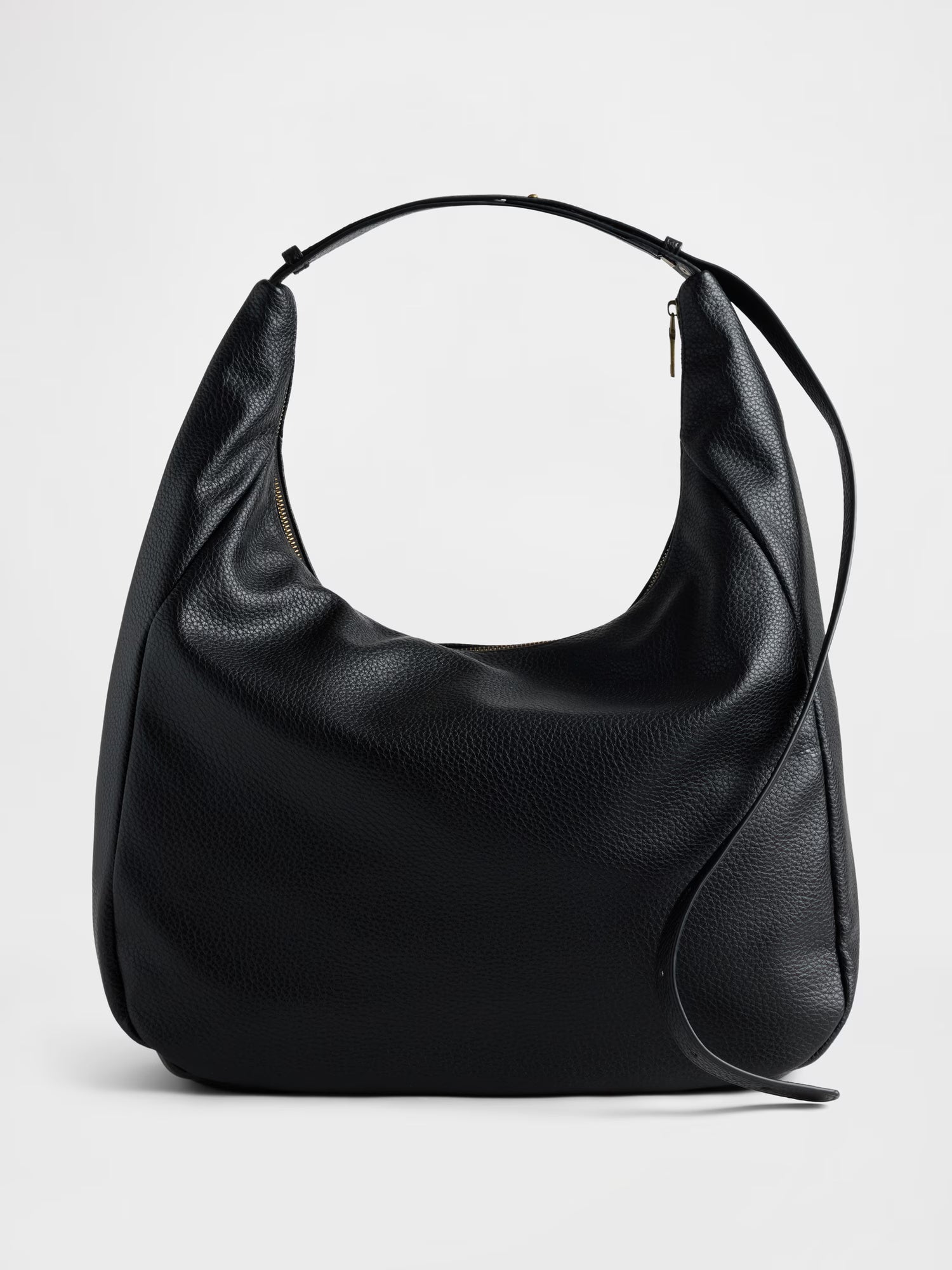 Vegan pebble leather slouchy bag