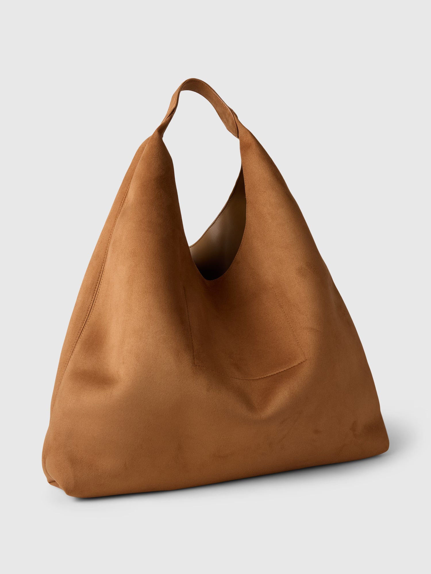 Vegan suede slouchy tote bag