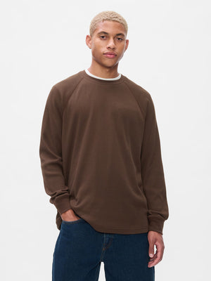 Waffle-knit raglan t-shirt