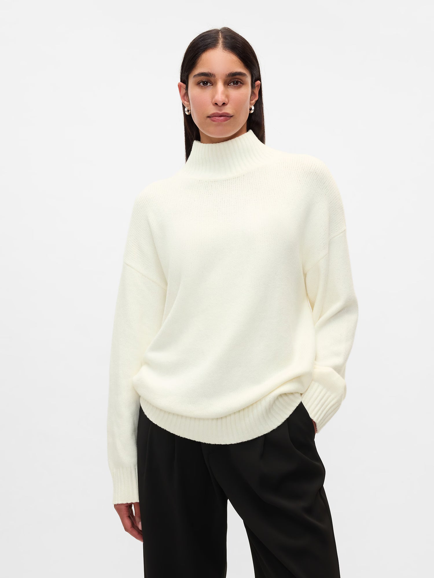 Beige turtleneck sweater