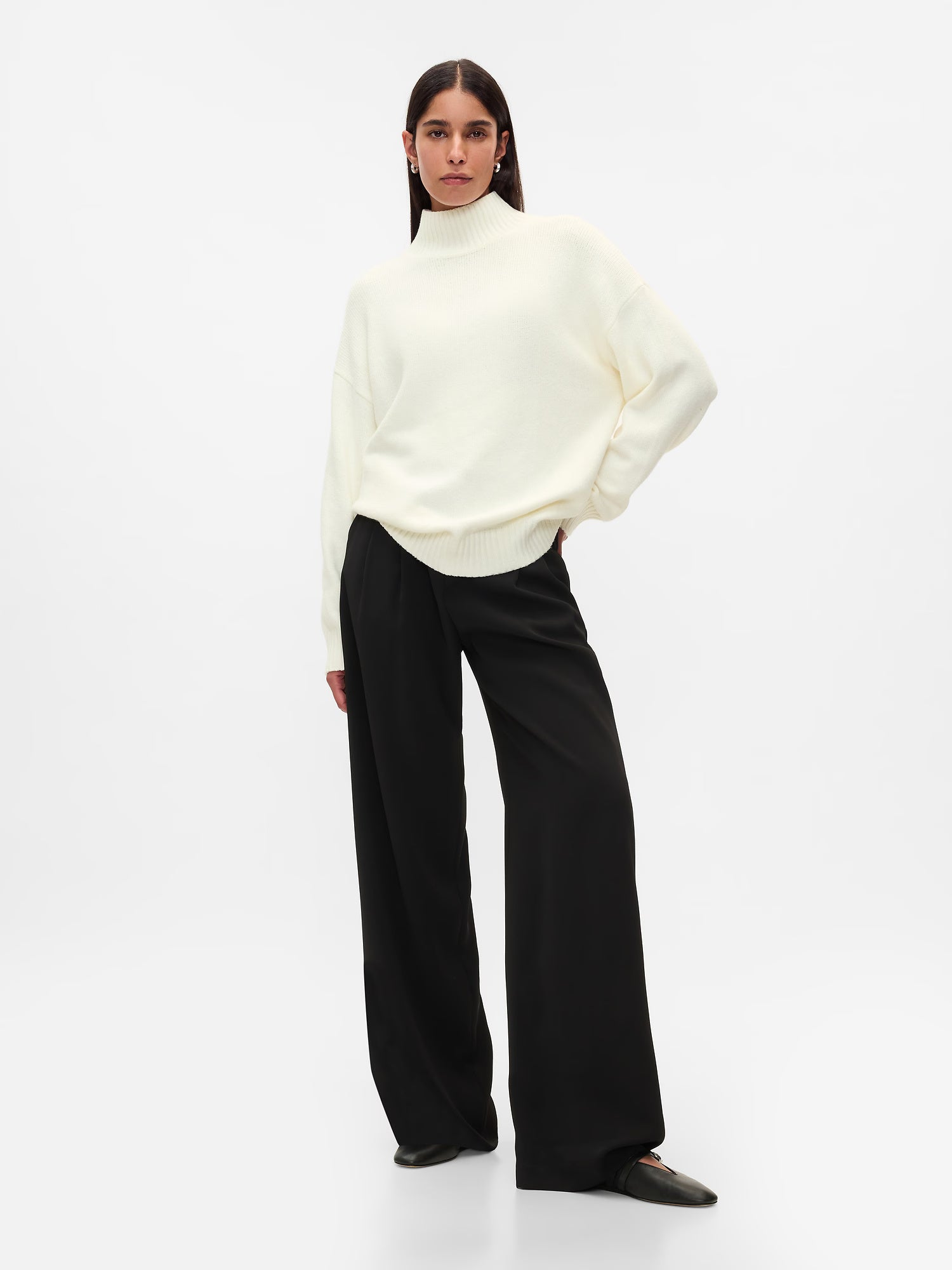 Beige turtleneck sweater