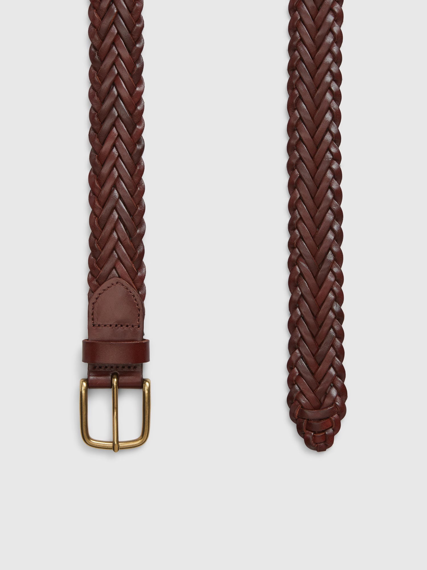 Braided leather belt