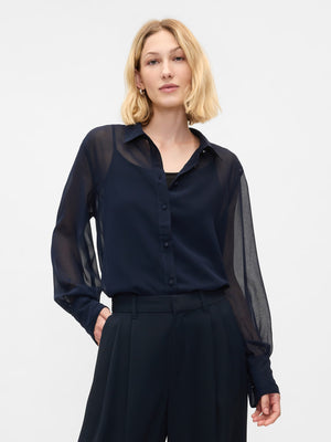 Chiffon Long-Sleeve Top