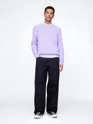 Denim merino wool pullover