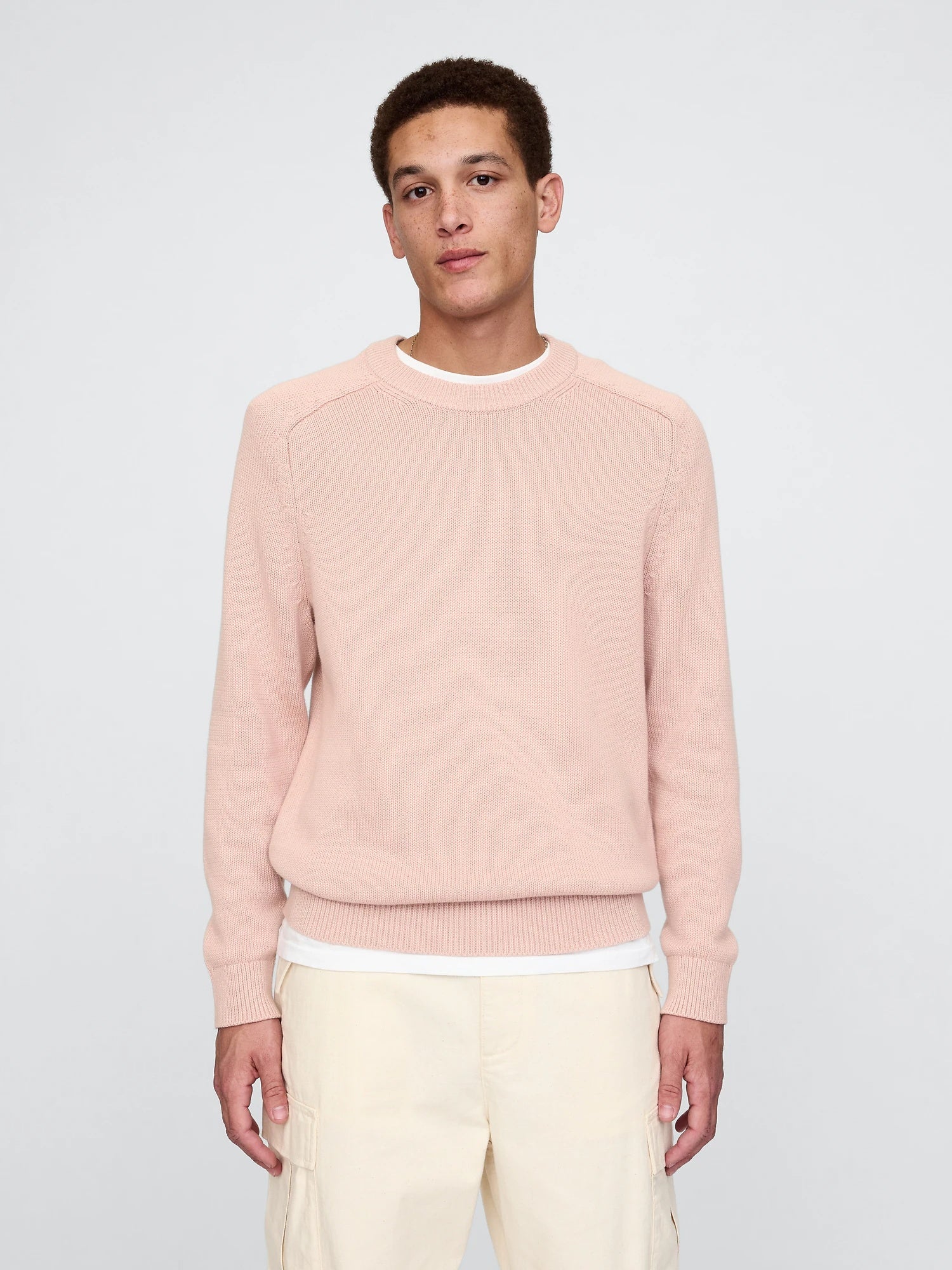 Denim merino wool pullover