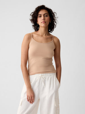 Denim slim fit tank top
