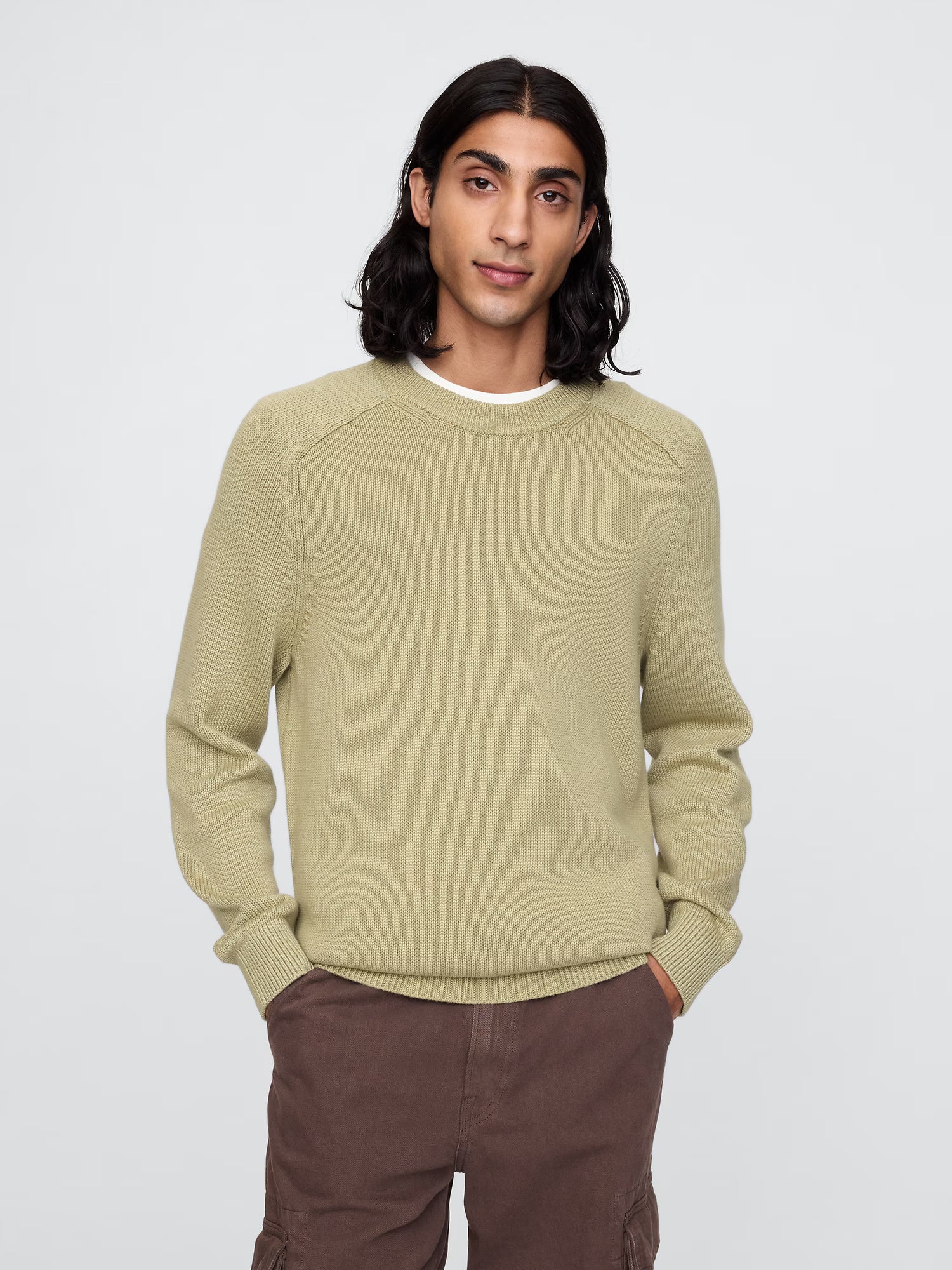 Formal crew neck cashmere sweater