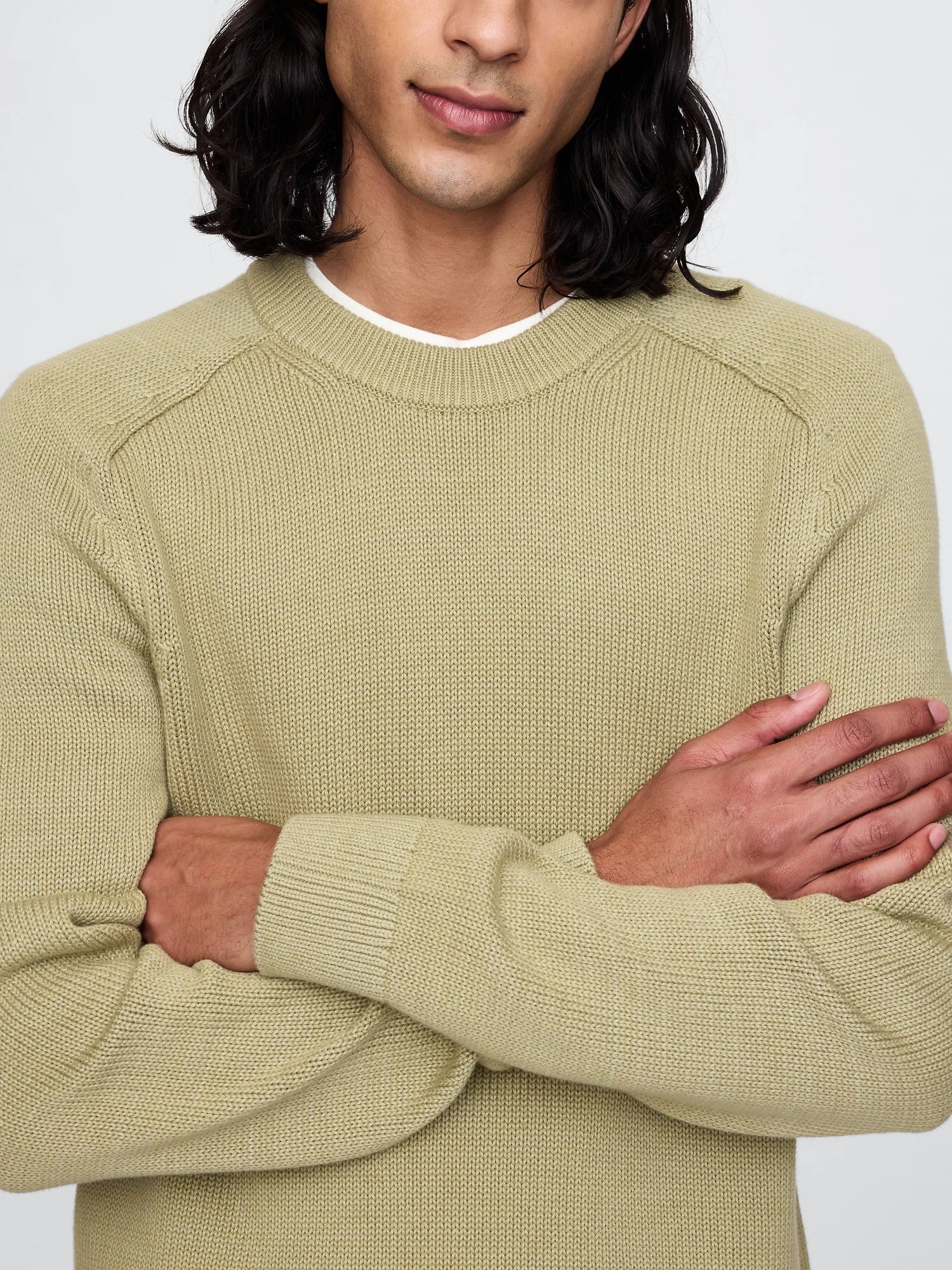 Formal crew neck cashmere sweater