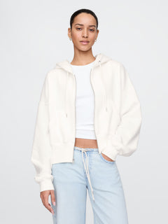 Full-zip wedge hoodie