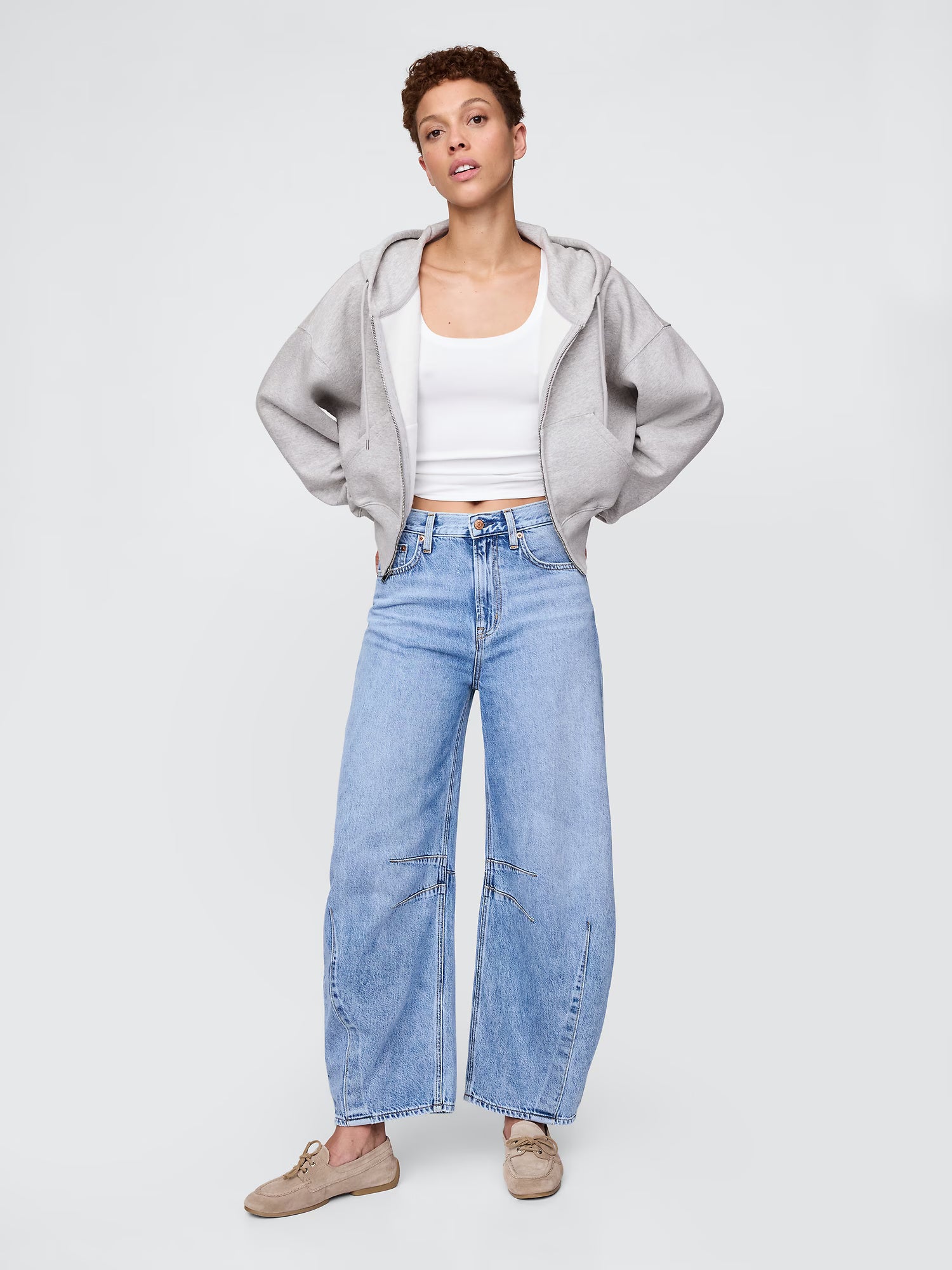 Full-zip wedge hoodie