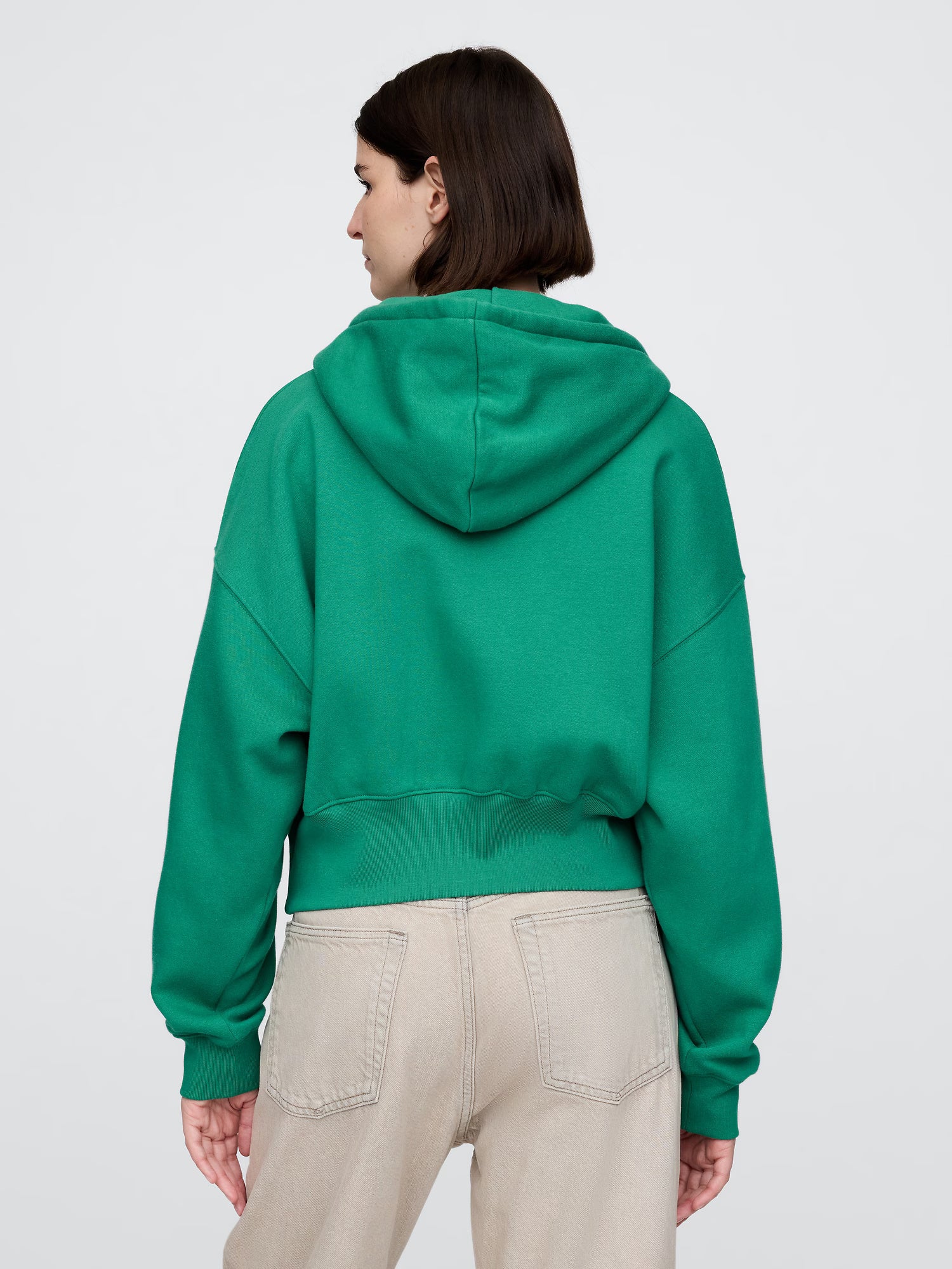 Full-zip wedge hoodie