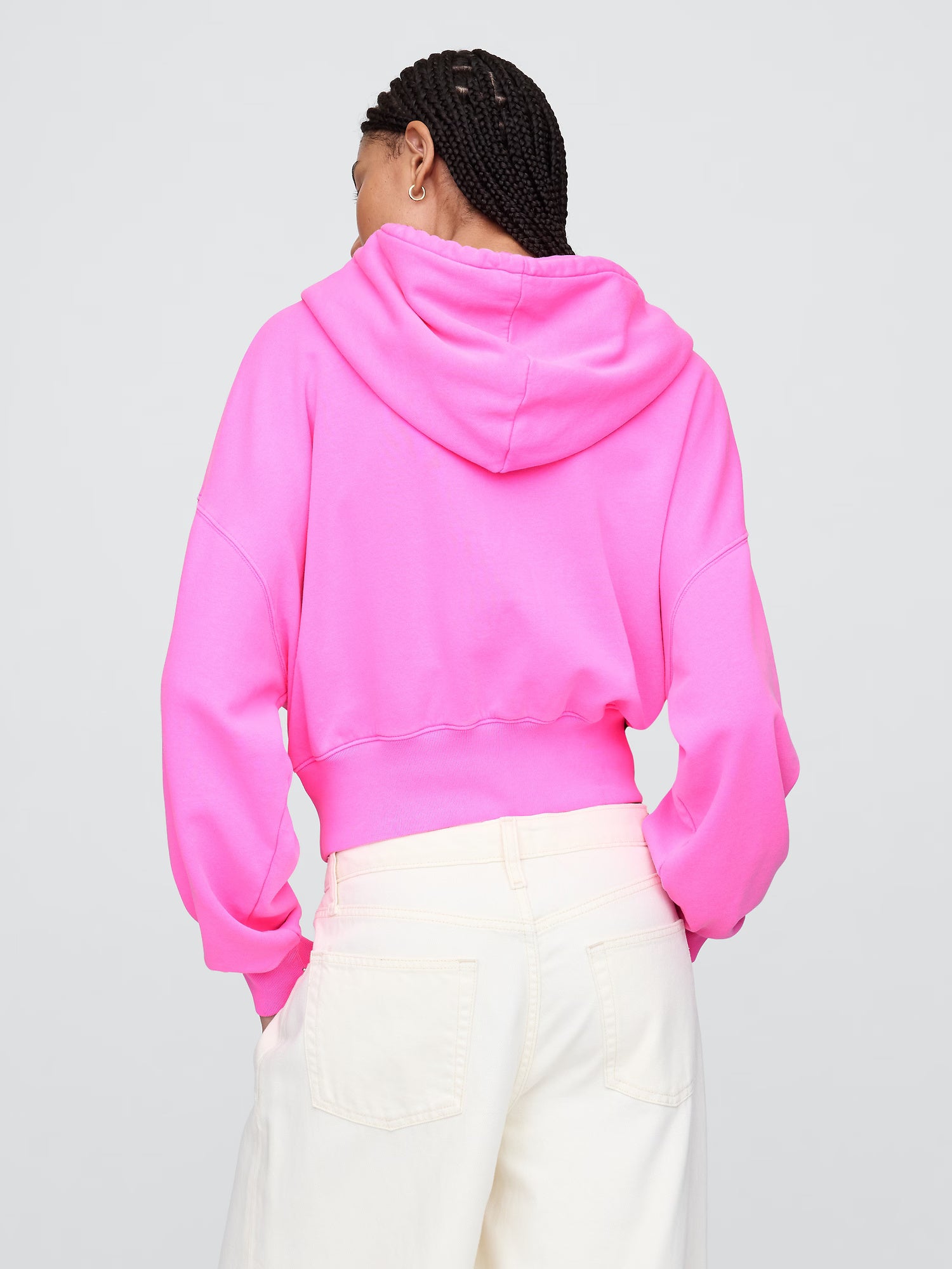 Full-zip wedge hoodie