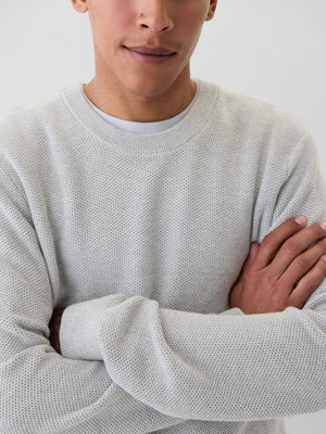 Gray denim merino wool pullover