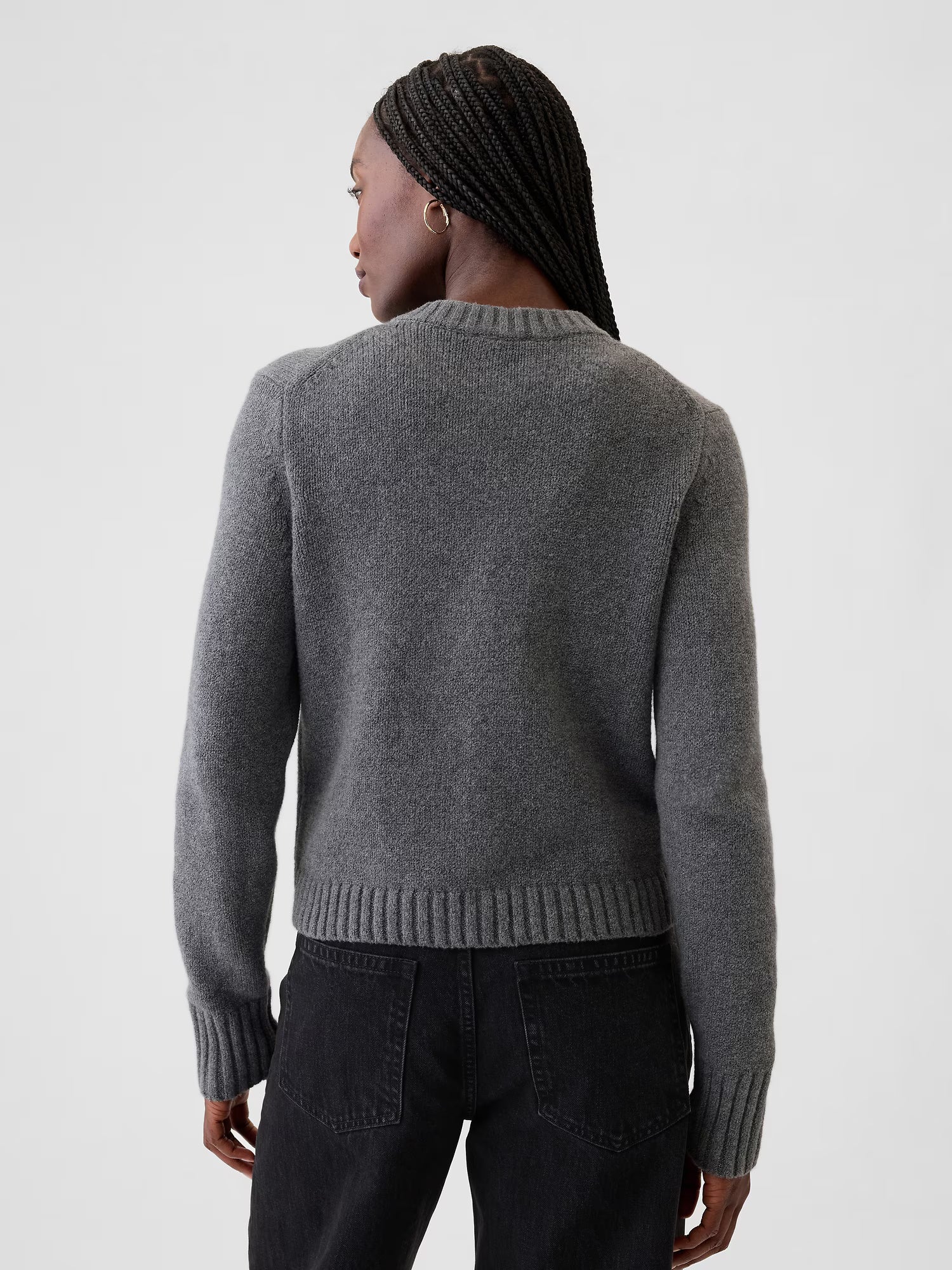 Gray denim sweater vest