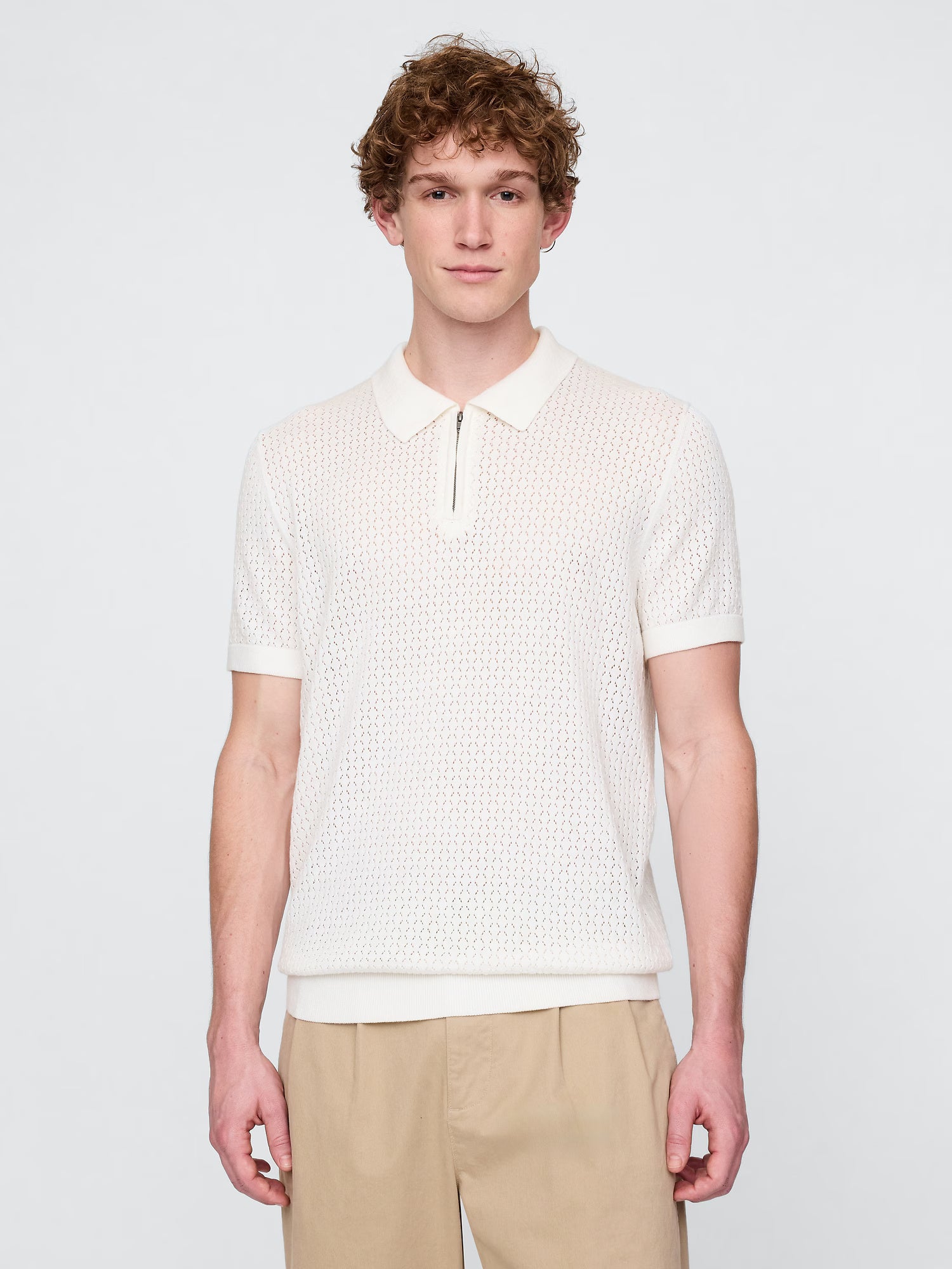 Textured Knit Polo
