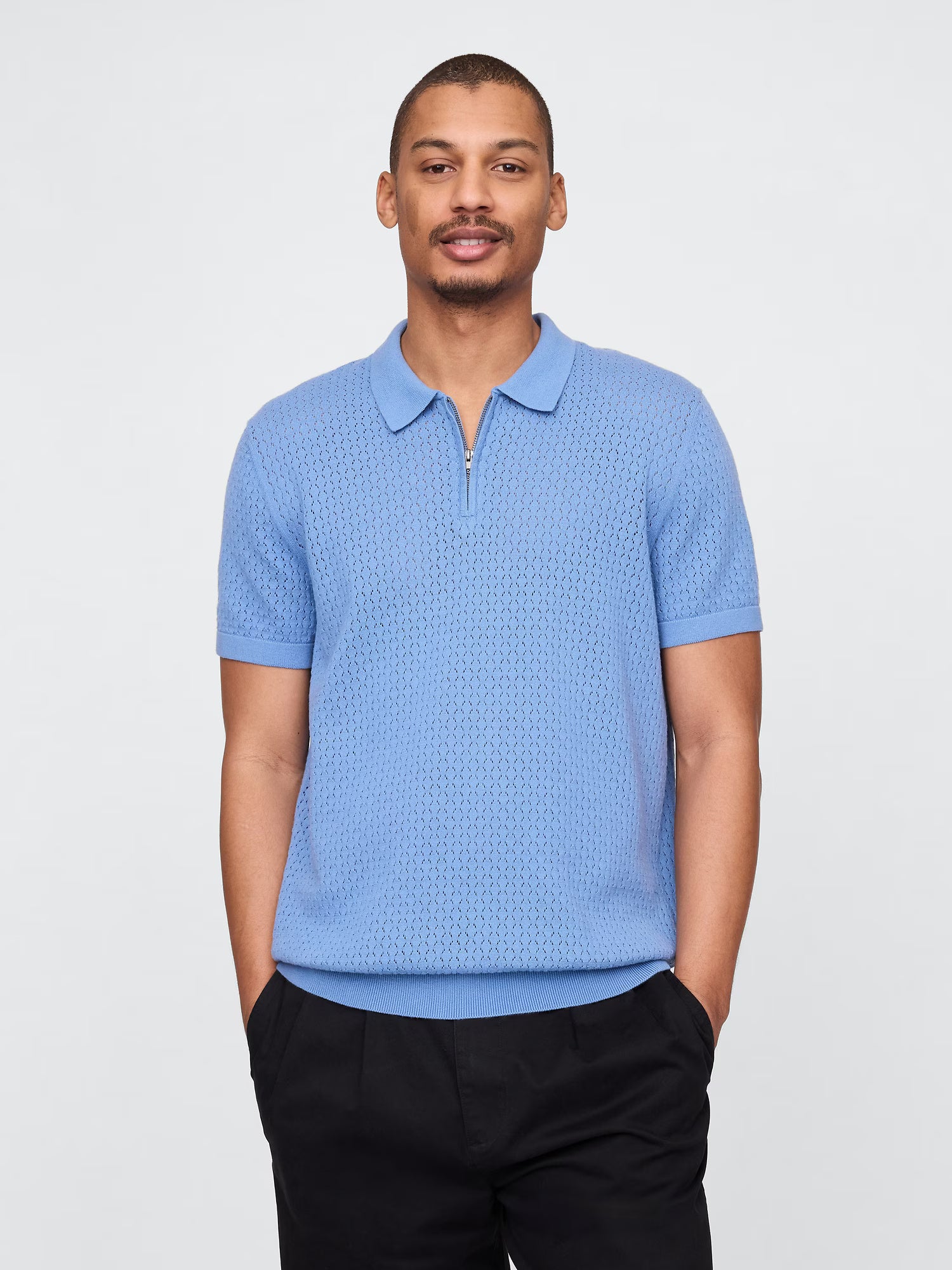 Textured Knit Polo