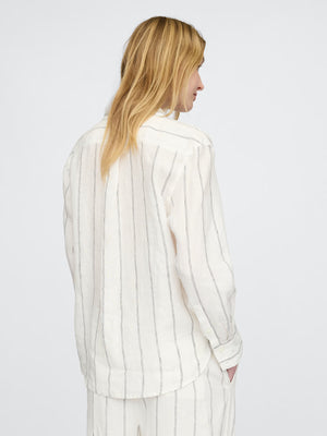 Leather oversized linen shirt