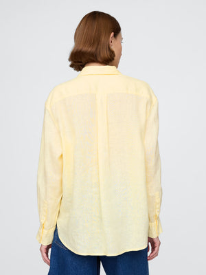 Leather oversized linen shirt