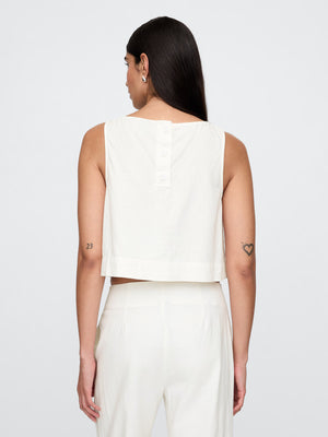 Linen asymmetrical top