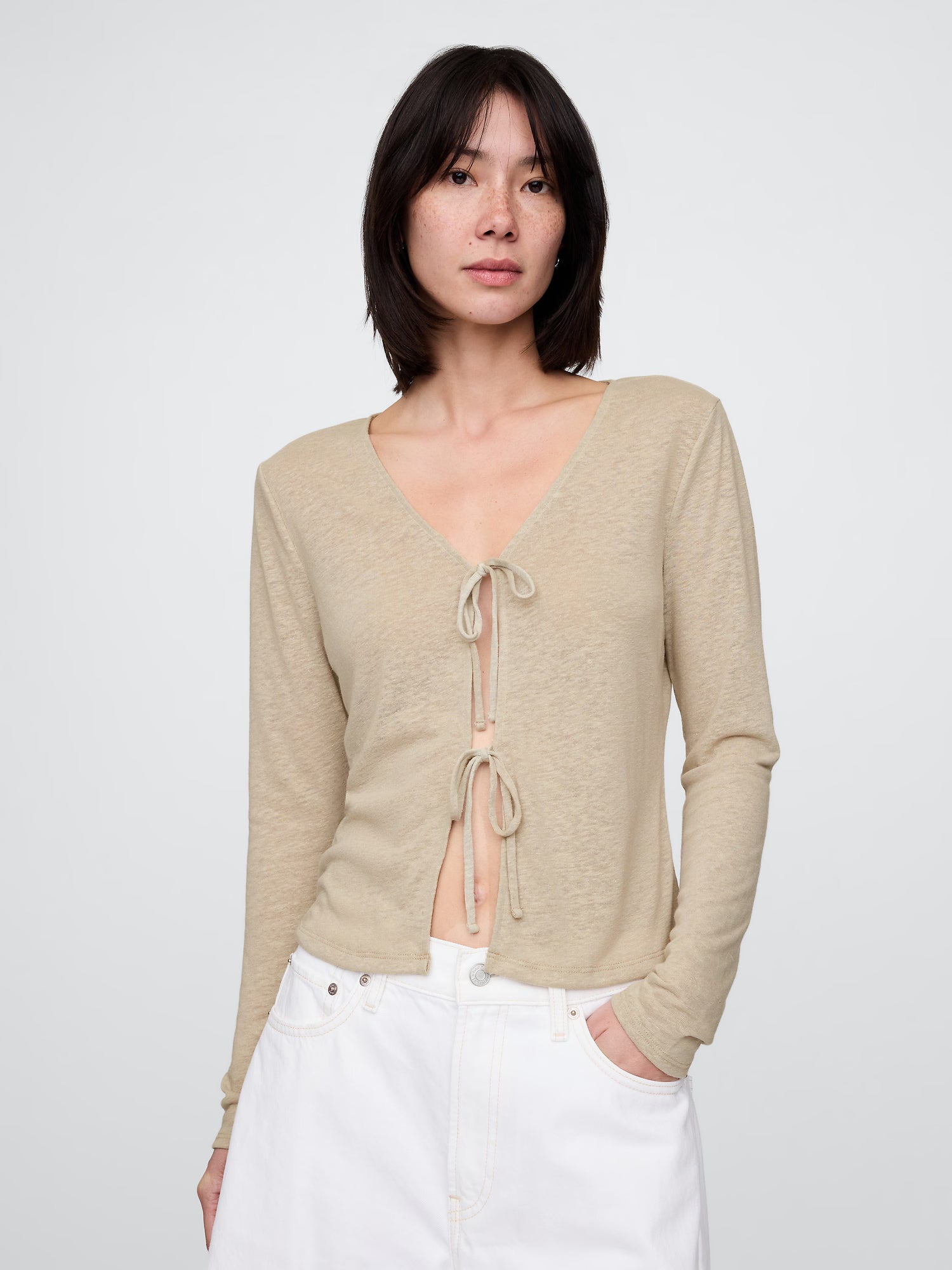 Linen casual tunic top