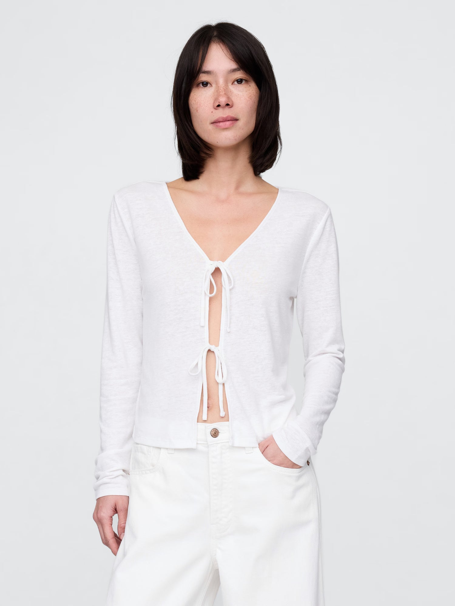 Linen casual tunic top