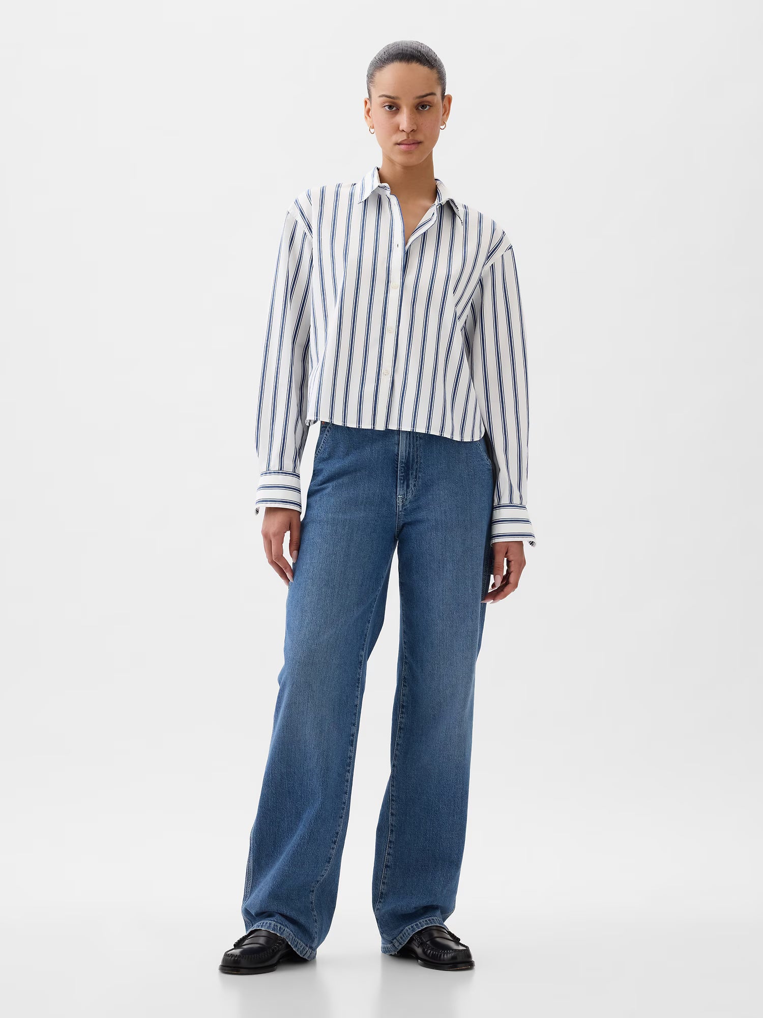 Modern chambray button-up shirt